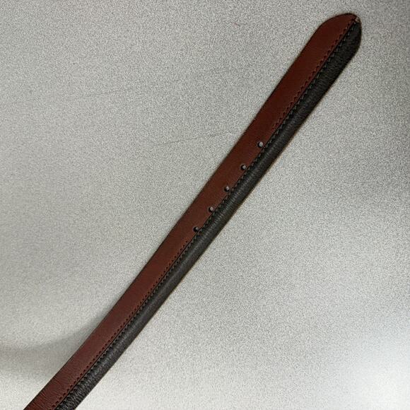 Lucky Brand Leather Belt Mens 32 Brown Colorblock Metal Buckle Casual Classic - Picture 7 of 7